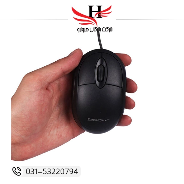 ماوس سیم دار DATALIFE‑M01 با طراحی ارگونومیک و اتصال USB پایدار، مناسب استفاده اداری و خانگی | خرید عمده ماوس از هیوارو نمایندگی شهرضا اصفهان و استان تهران